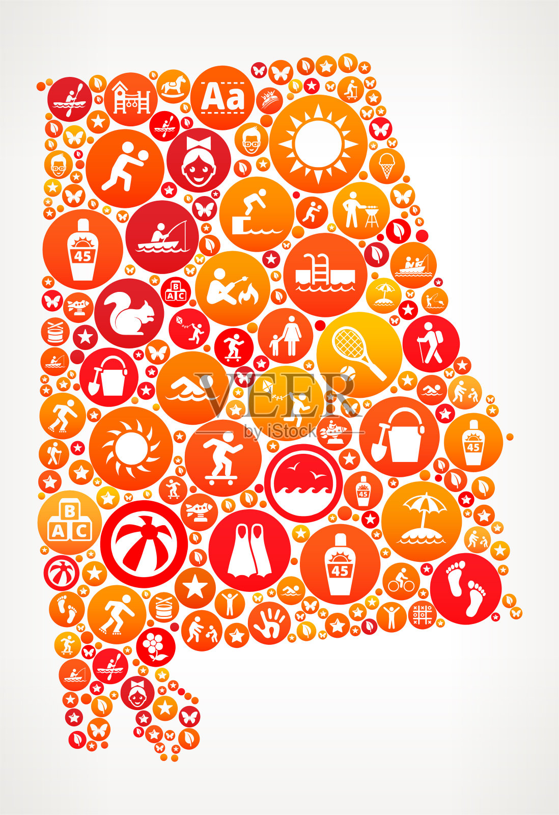 阿拉巴马夏令营有趣的图标模式插画图片素材