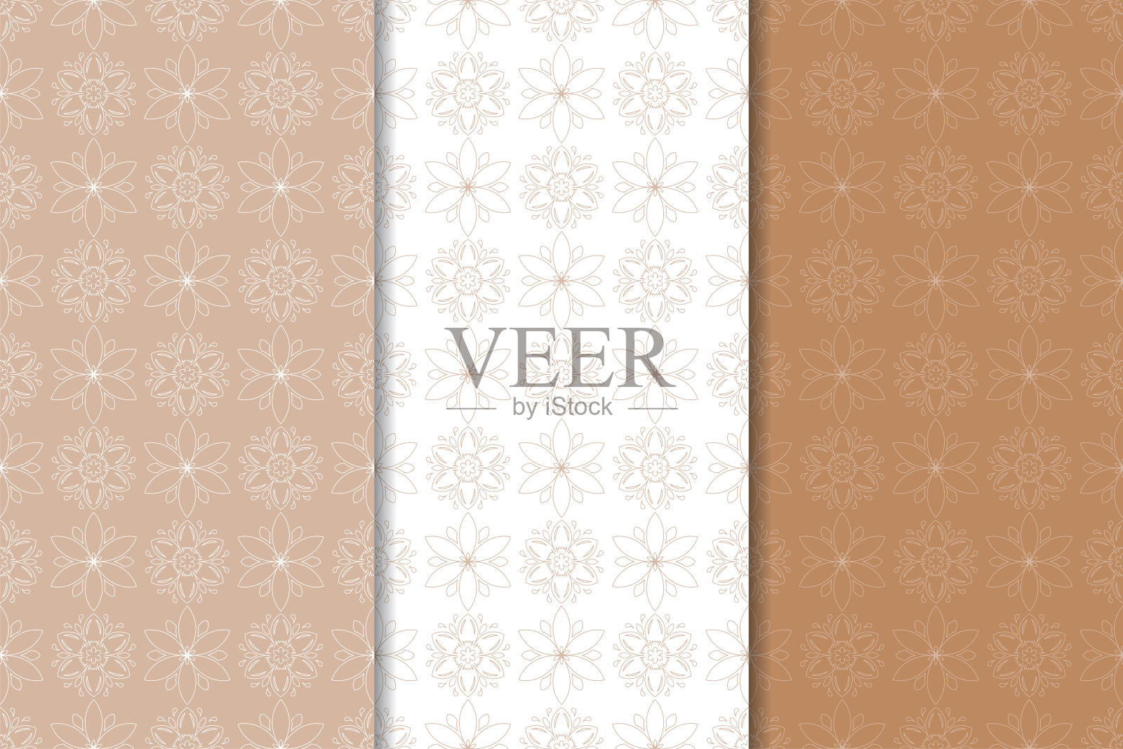 布朗的装饰品。无缝背景设置插画图片素材