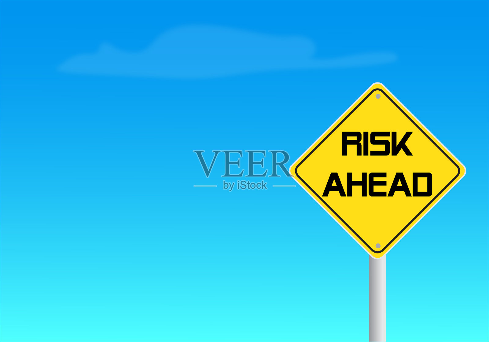 路标上的风险提前信息插画图片素材