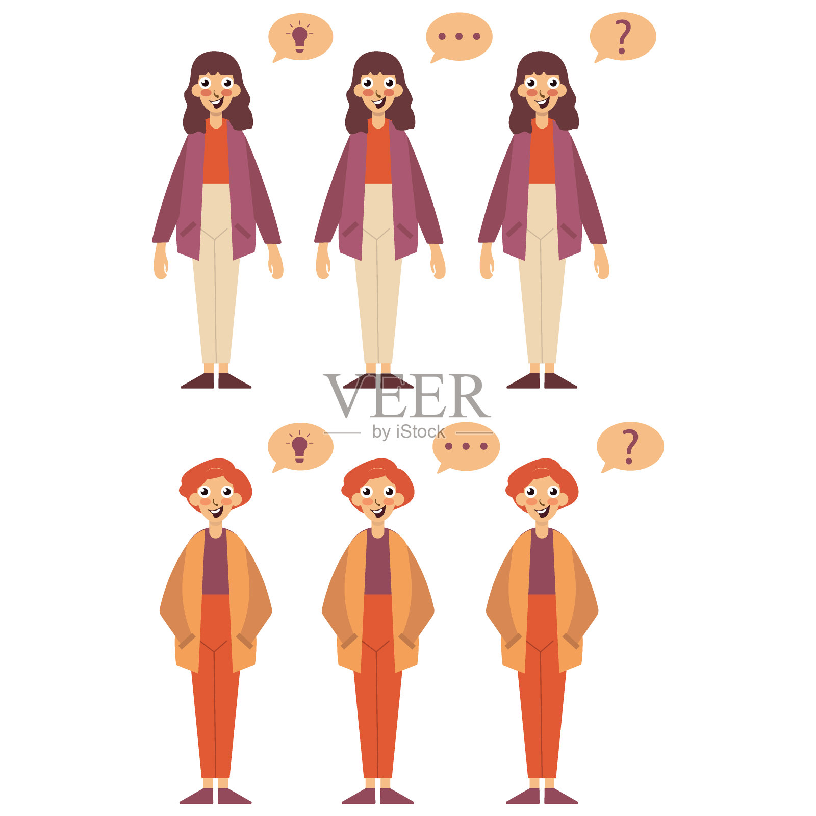 一组卡通人物插画图片素材