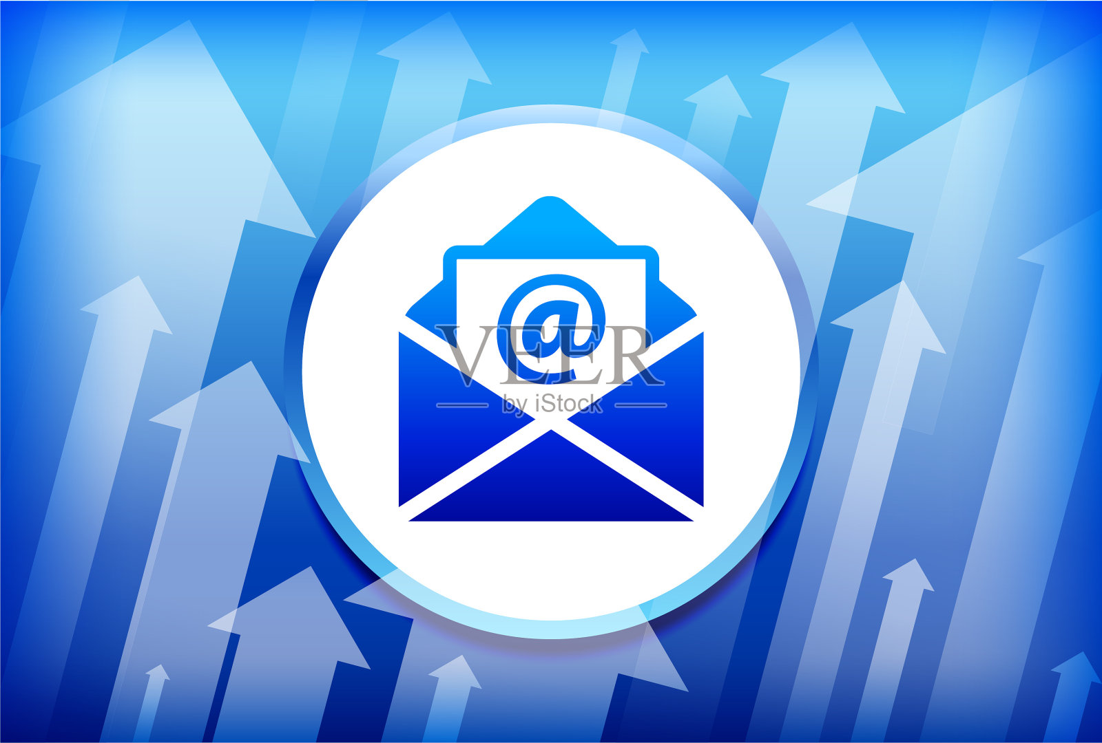 蓝色向上箭头背景插画图片素材