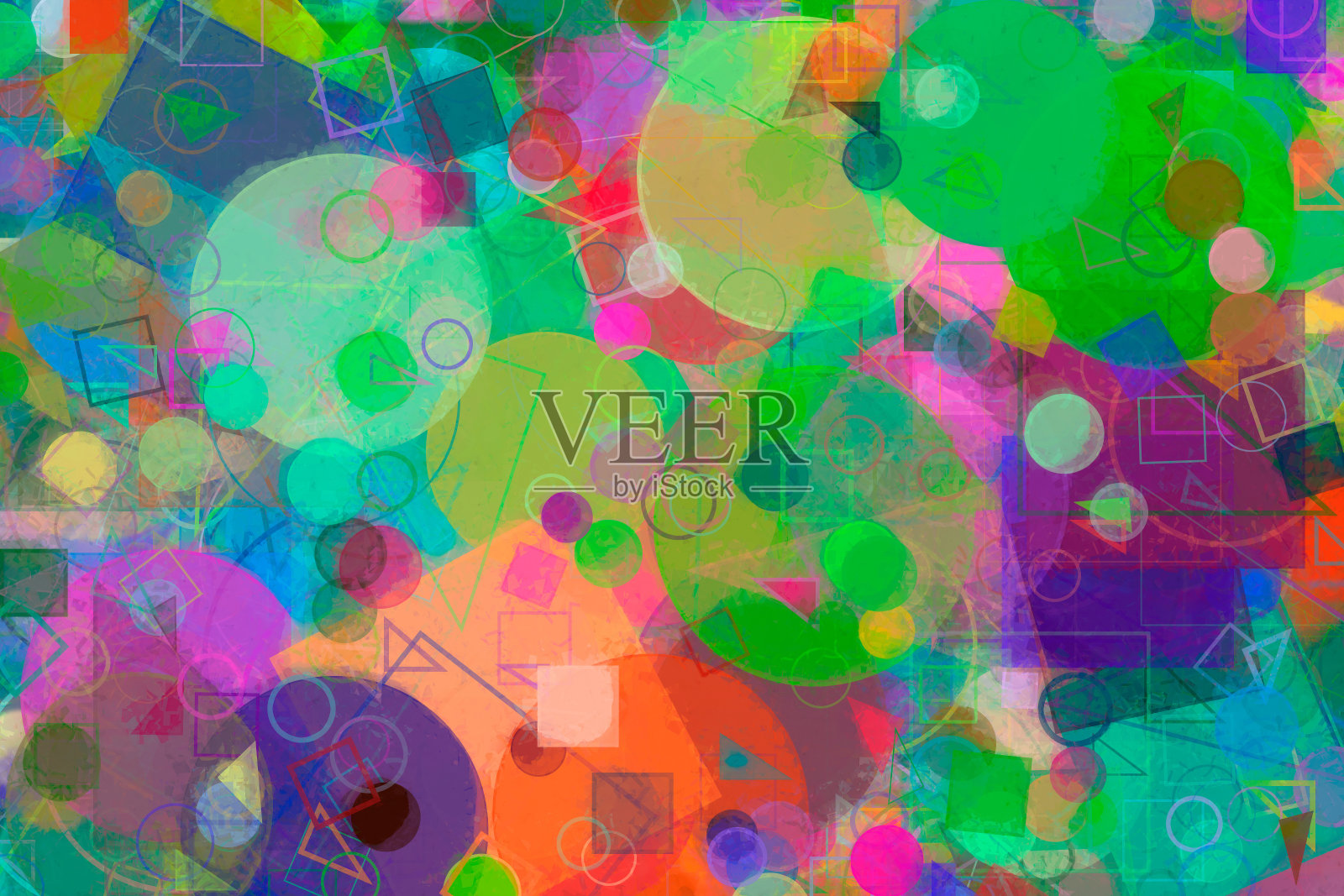 随机的圆形，方形和矩形形状。几何，椭圆形，绘画和刷。插画图片素材