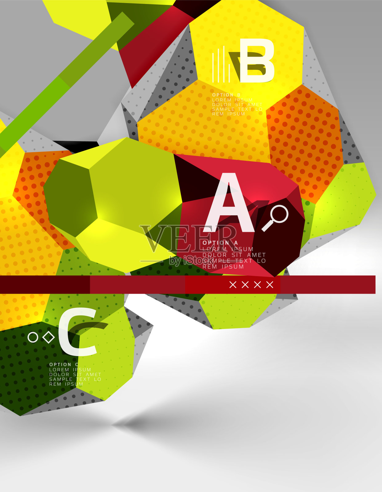 三维六边形几何构图，几何数字抽象背景插画图片素材
