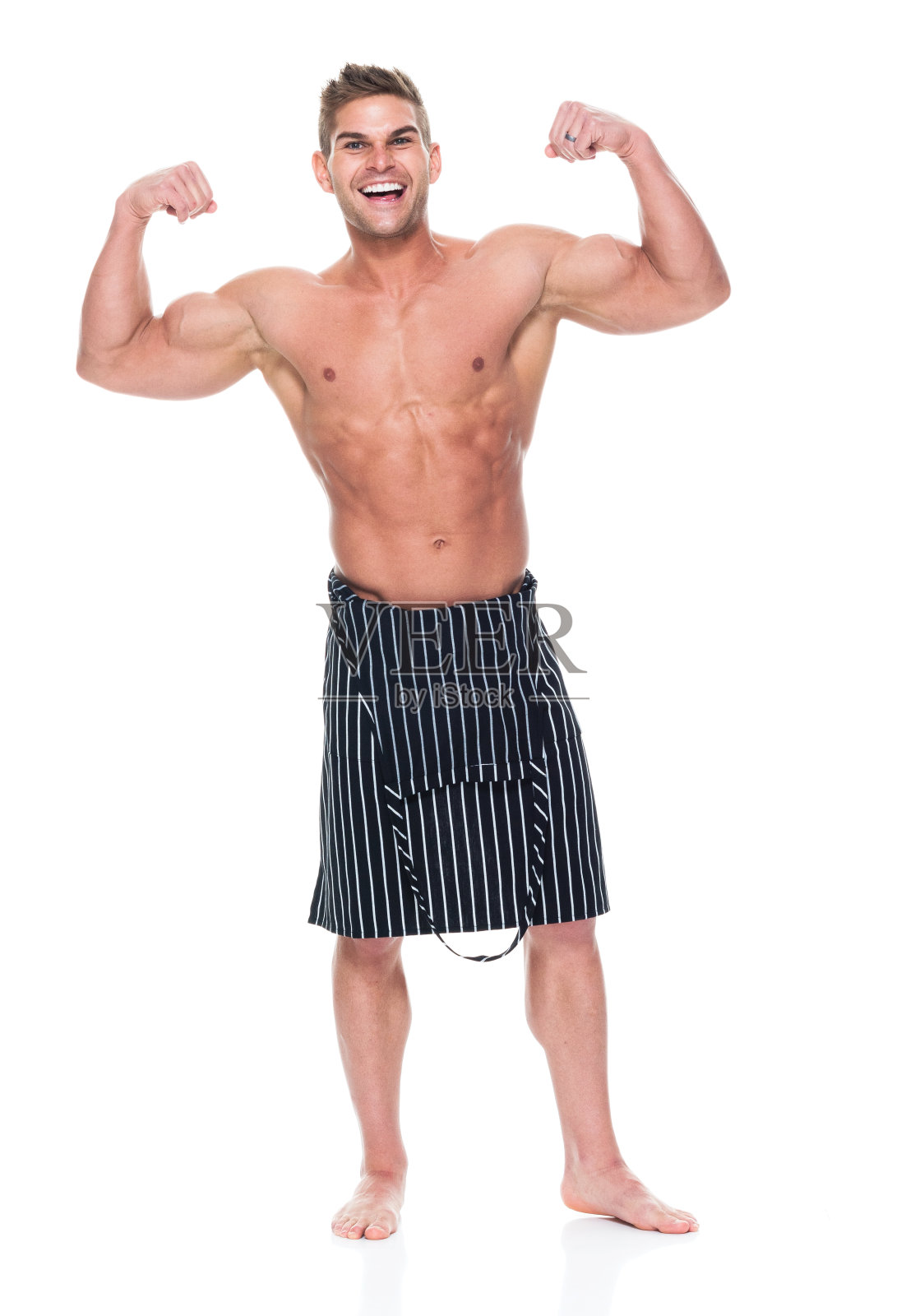 赤膊男厨师照片摄影图片