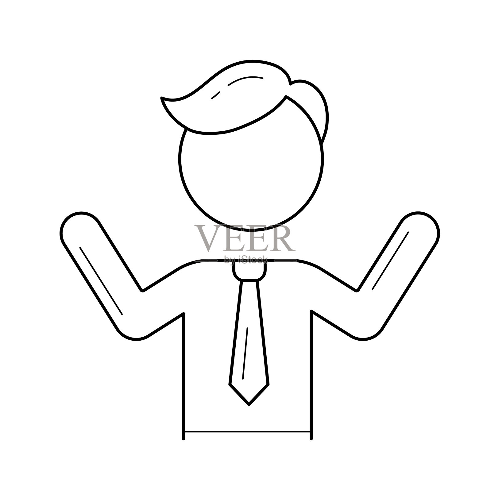 兴奋的商人向量线图标图标素材