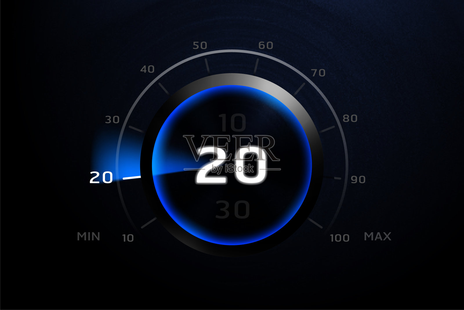 金属黑铬旋转蓝光开关电平用于电气设备。插画图片素材