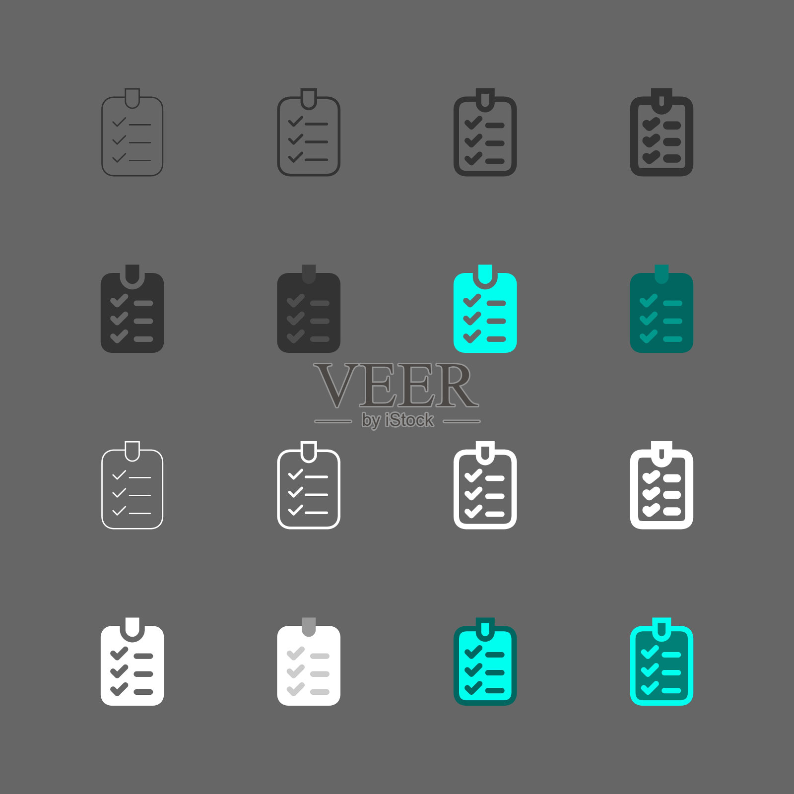 检查表板图标-多系列图标素材