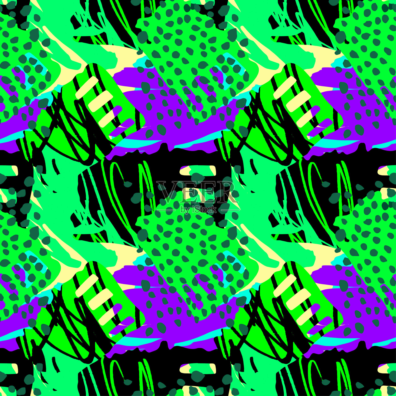 油漆笔触无缝纺织图案插画图片素材