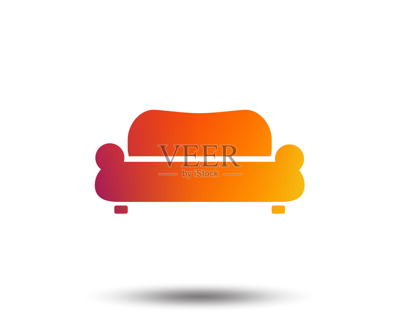 舒适的沙发图标。现代沙发的象征。插画图片素材