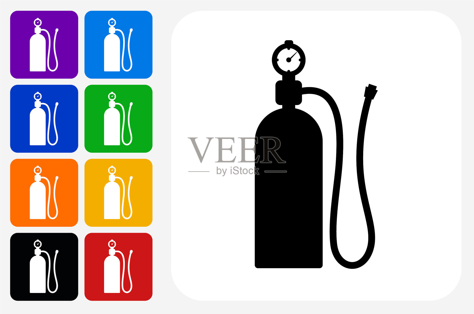 空气罐图标方形按钮设置插画图片素材