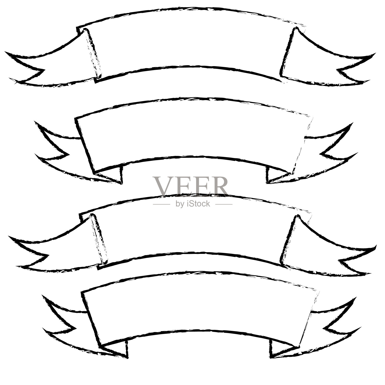 一套不干胶标签标签价格丝带徽章孤立在白色背景插画图片素材