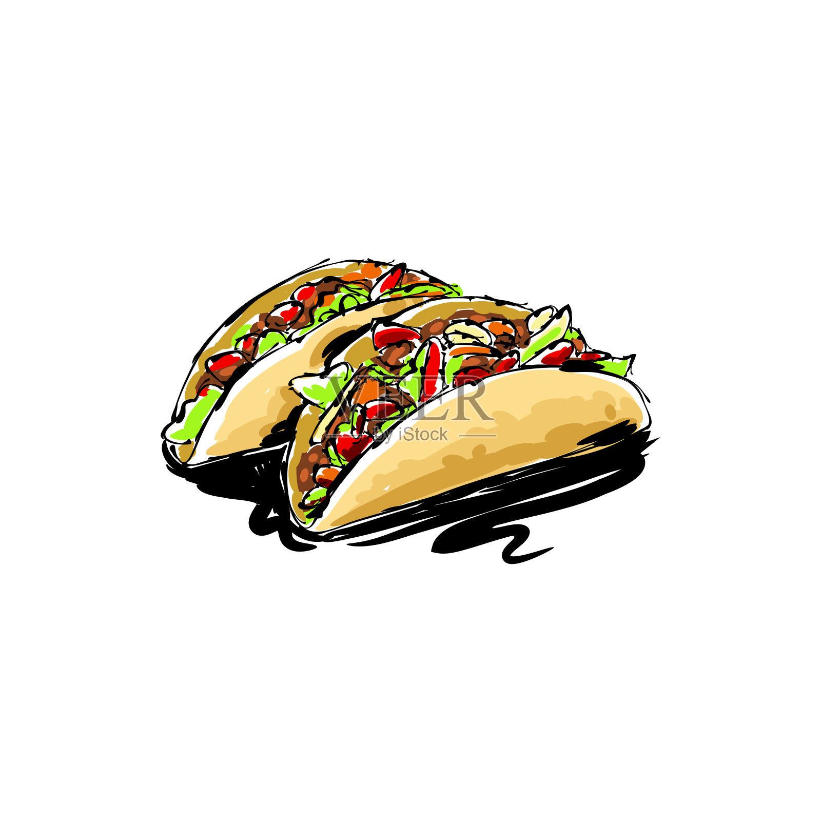 塔可画插画图片素材