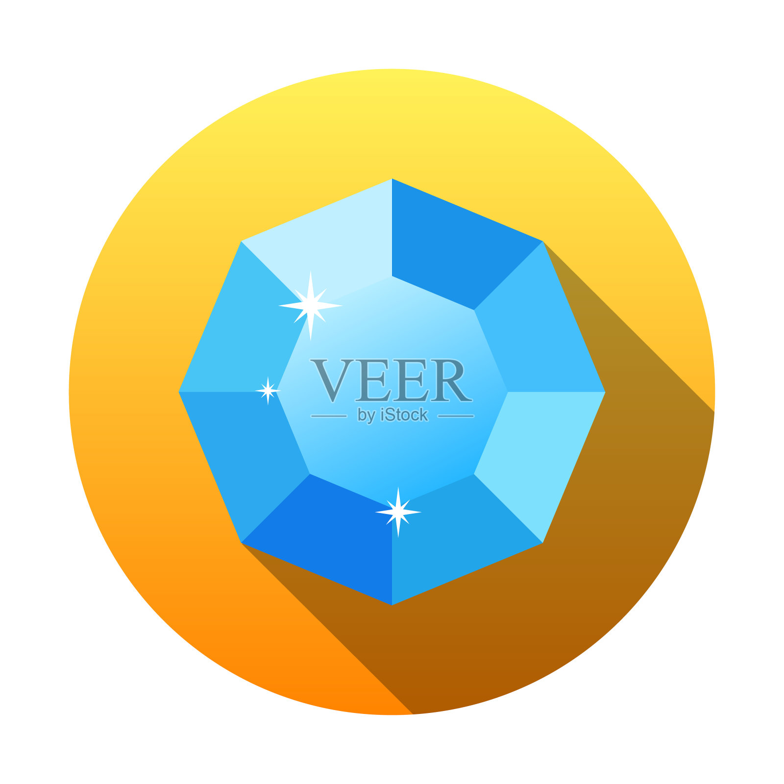 卡通彩石图标插画图片素材