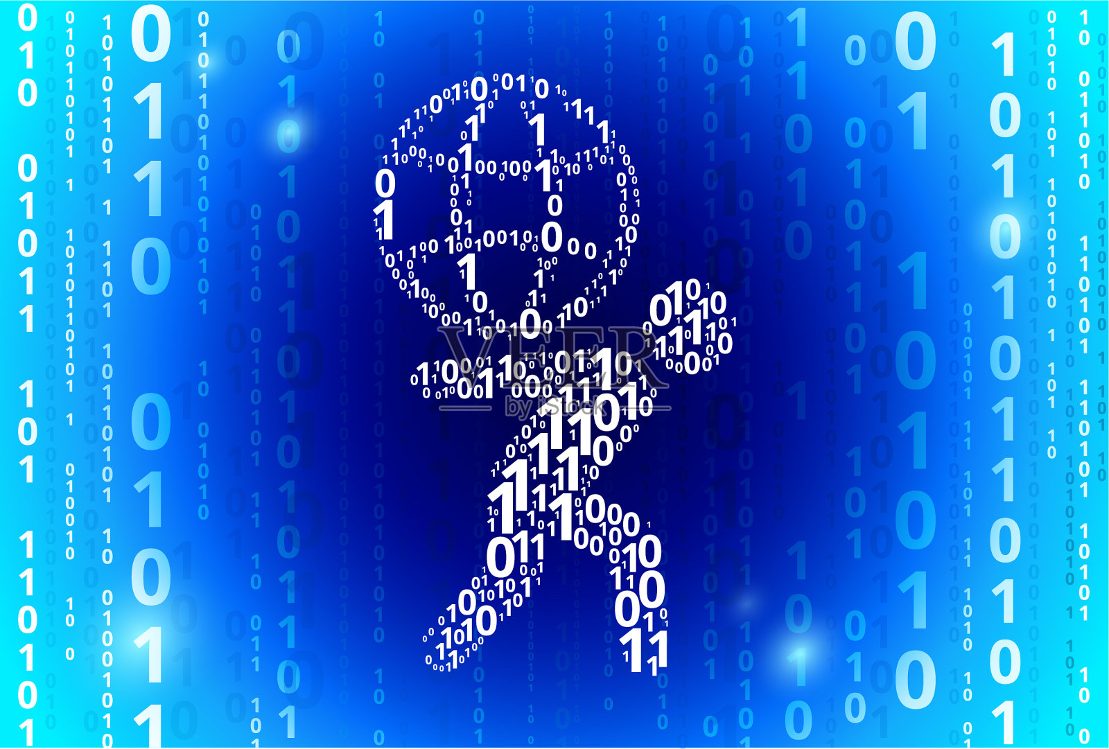 条形图携带全球二进制码蓝色矢量模式背景插画图片素材