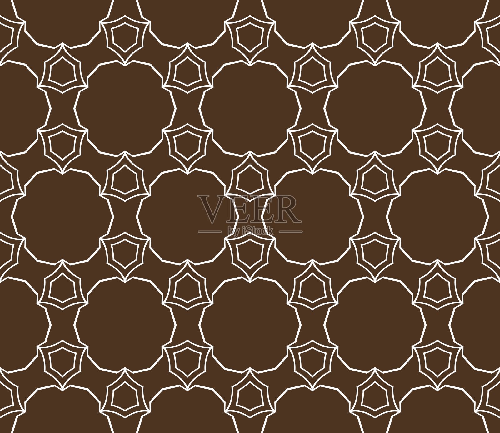 现代装饰花花边图案。豪华纹理的墙纸，邀请，装饰，织物。矢量图插画图片素材