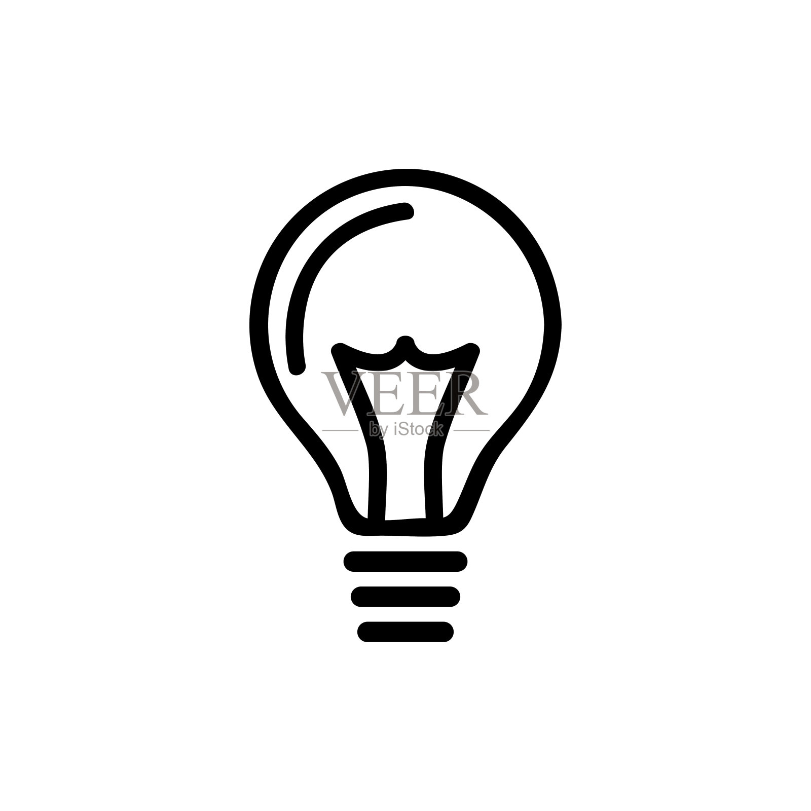 创意灯泡矢量图标，创意灯的象征。现代，简单的平面矢量插图网站或移动应用程序图标素材