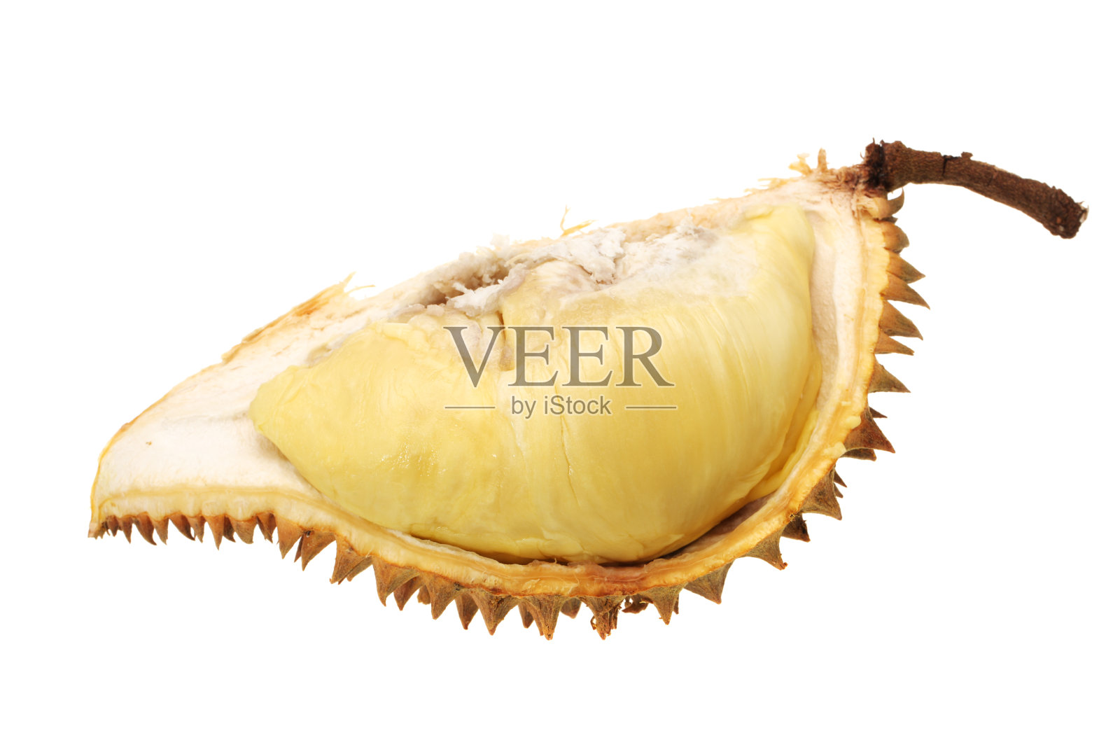 白色背景上孤立的榴莲果实照片摄影图片