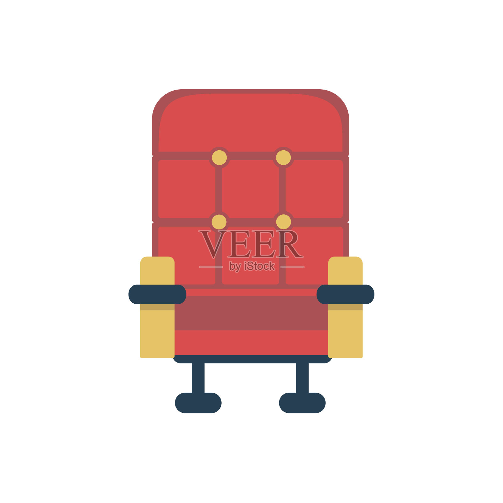 矢量插图。电影红色扶手椅图标插画图片素材