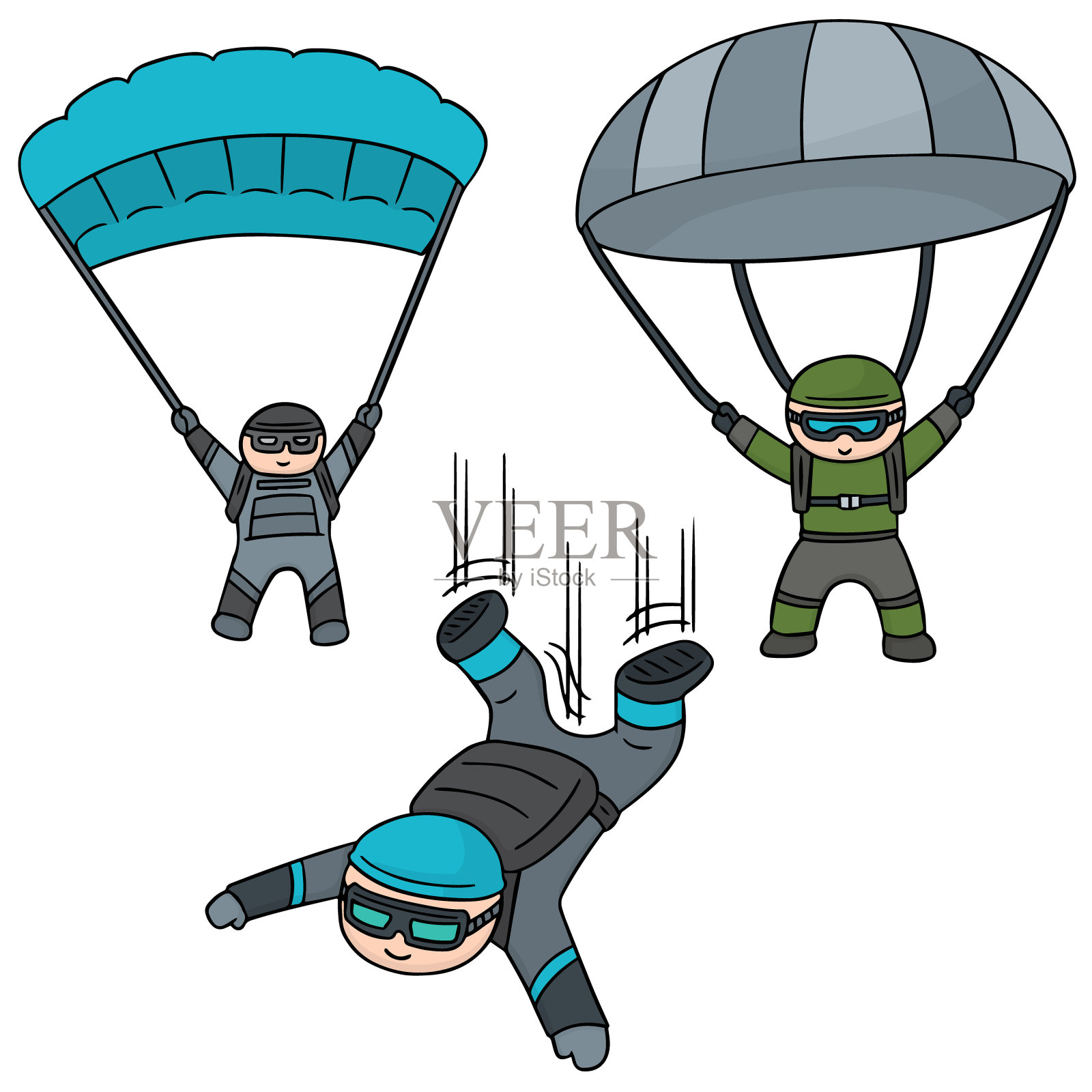 伞兵设计元素图片