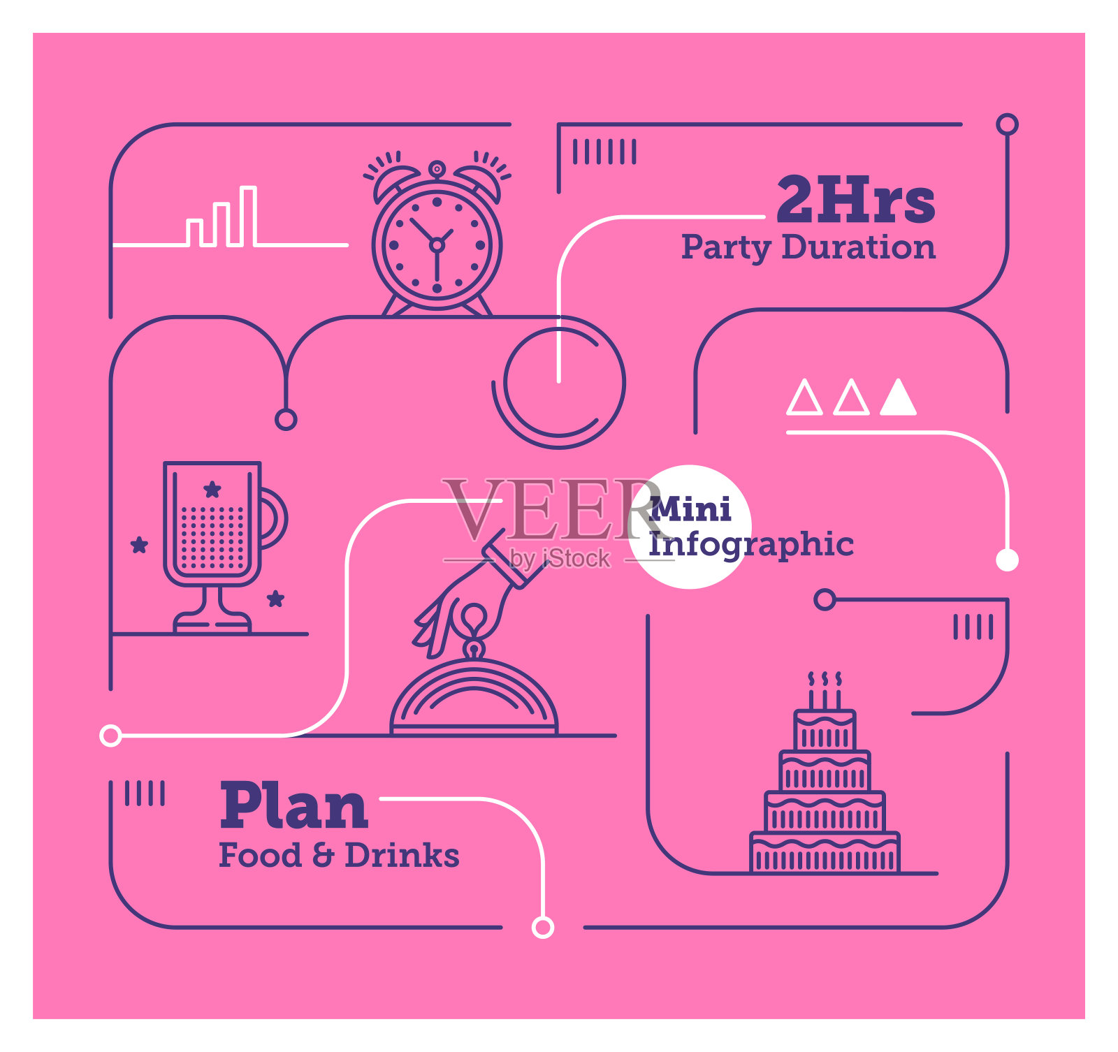 派对迷你信息图插画图片素材