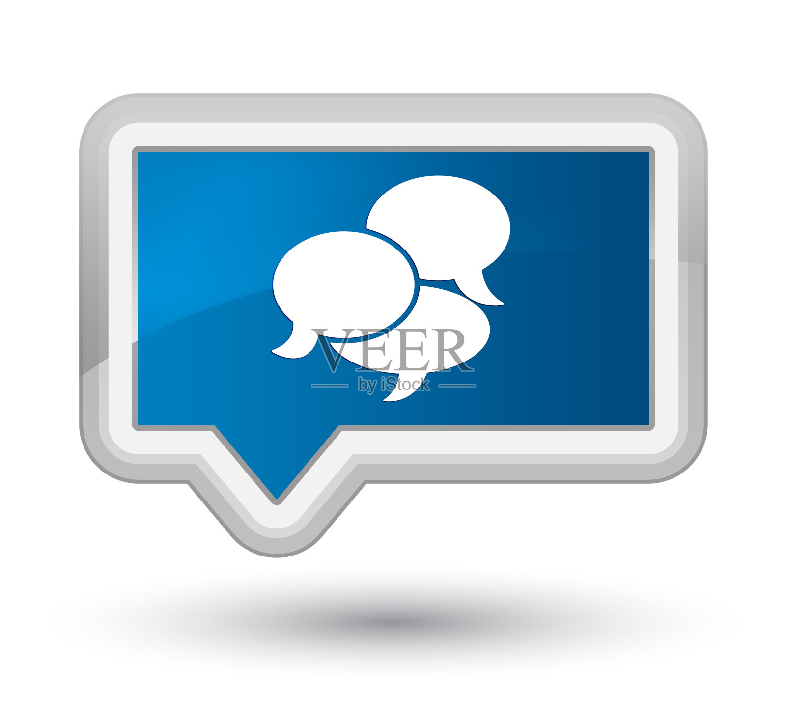 评论图标首要蓝色横幅按钮插画图片素材