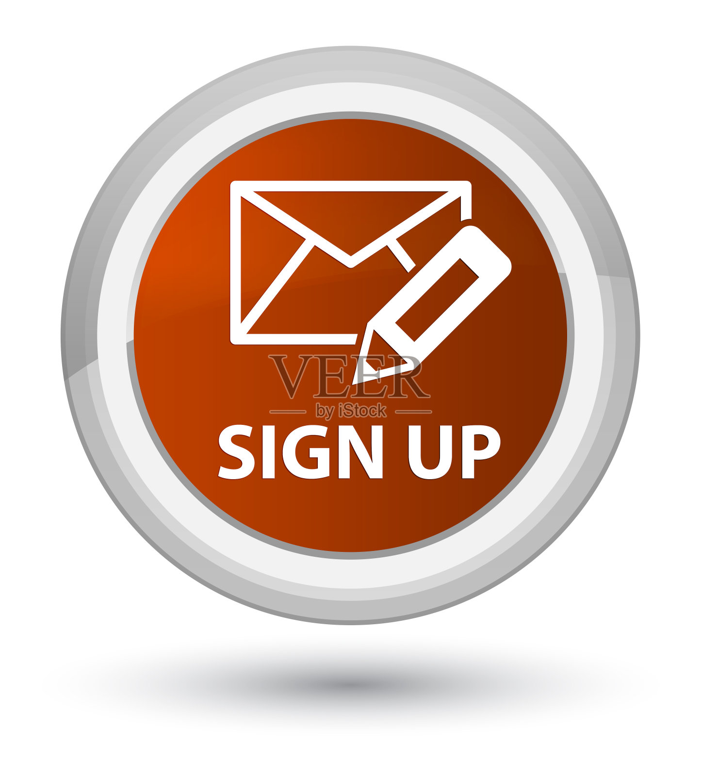 注册(编辑邮件图标)prime brown round按钮插画图片素材