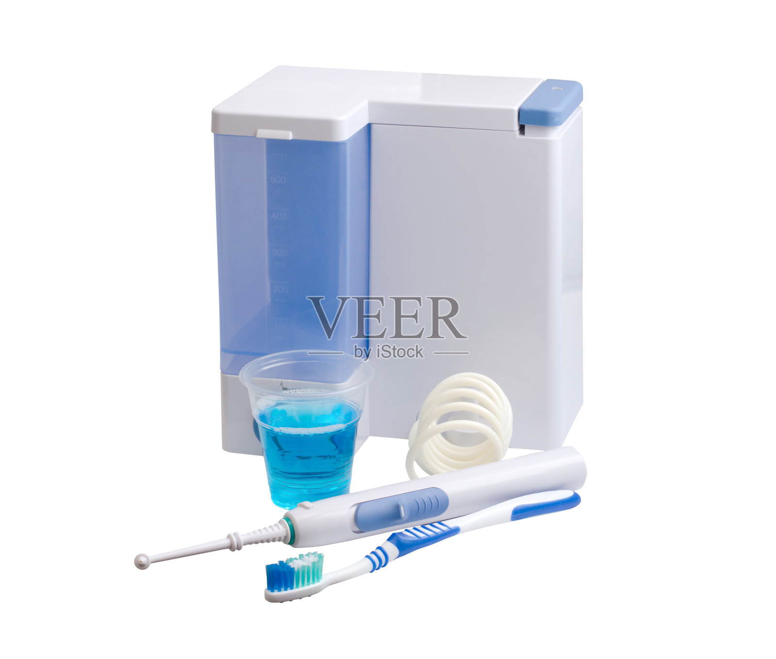 牙科保健设备。冲洗器口。孤立在白色照片摄影图片