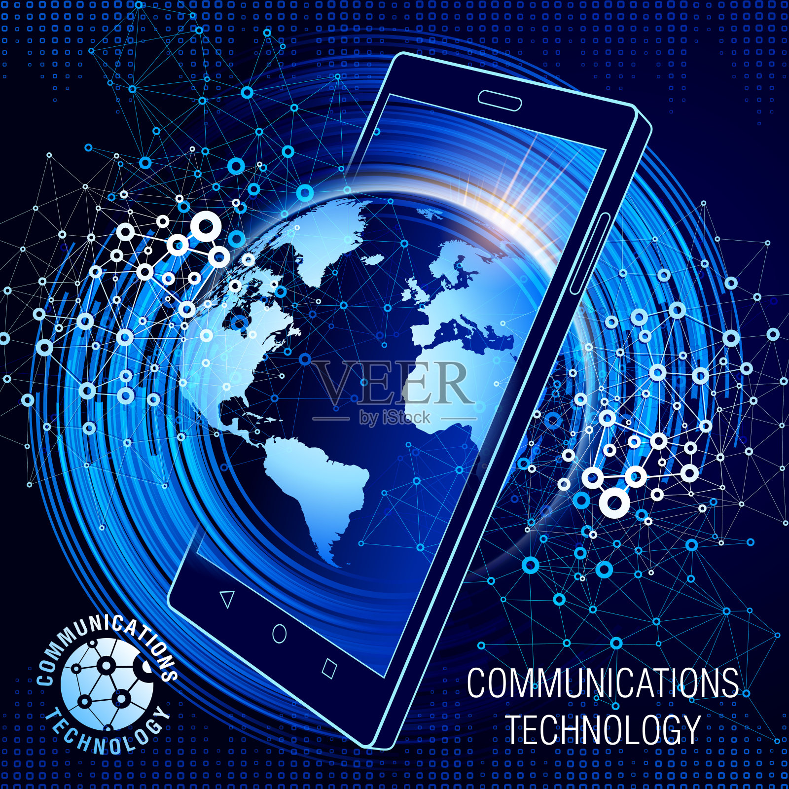 智能手机，通讯技术插画图片素材