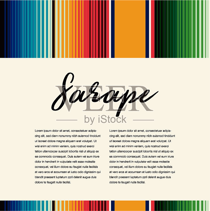 色彩鲜艳的墨西哥传统披肩构图——可复制空间插画图片素材