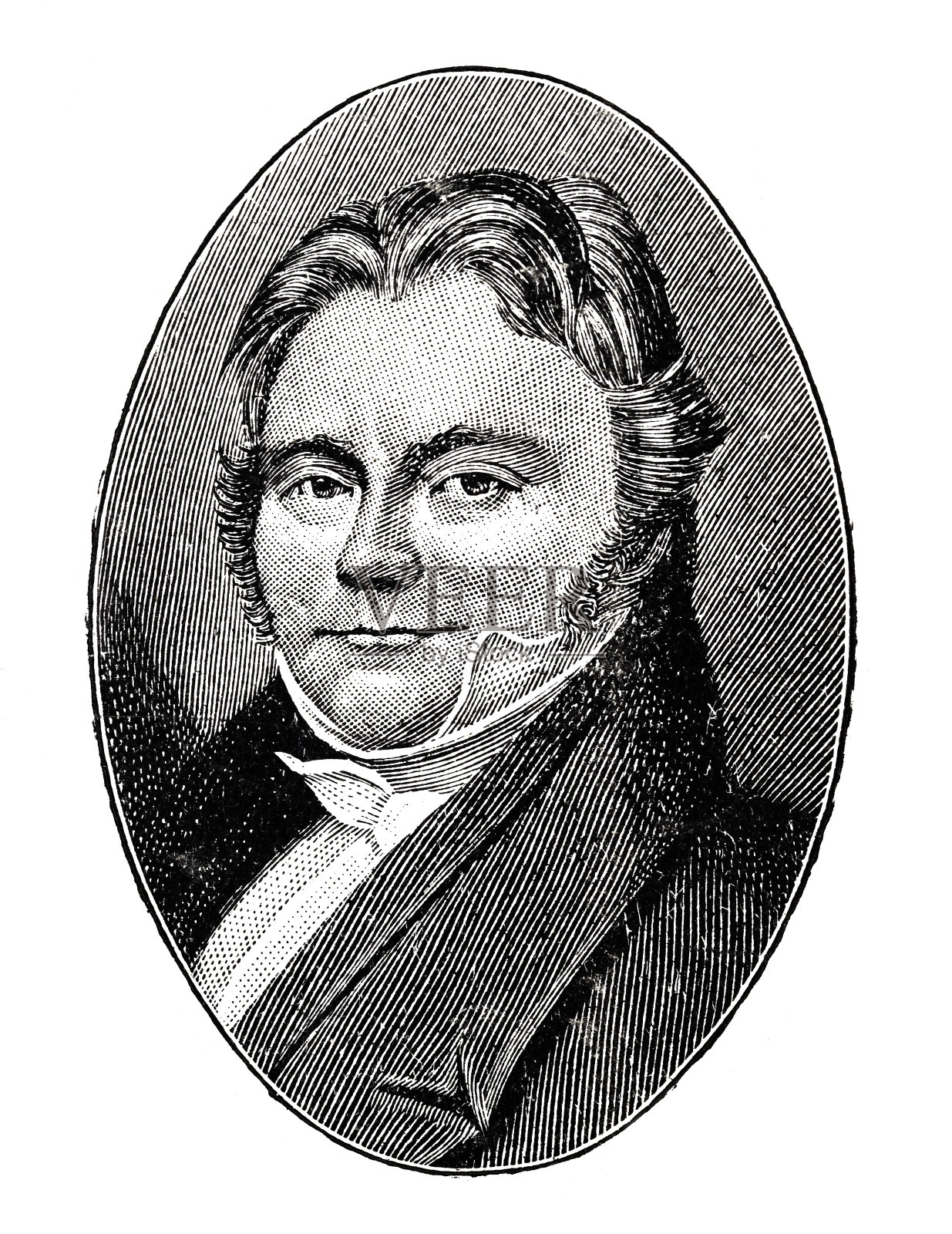 雅各布·贝采里乌斯，瑞典化学家，1779-1848插画图片素材