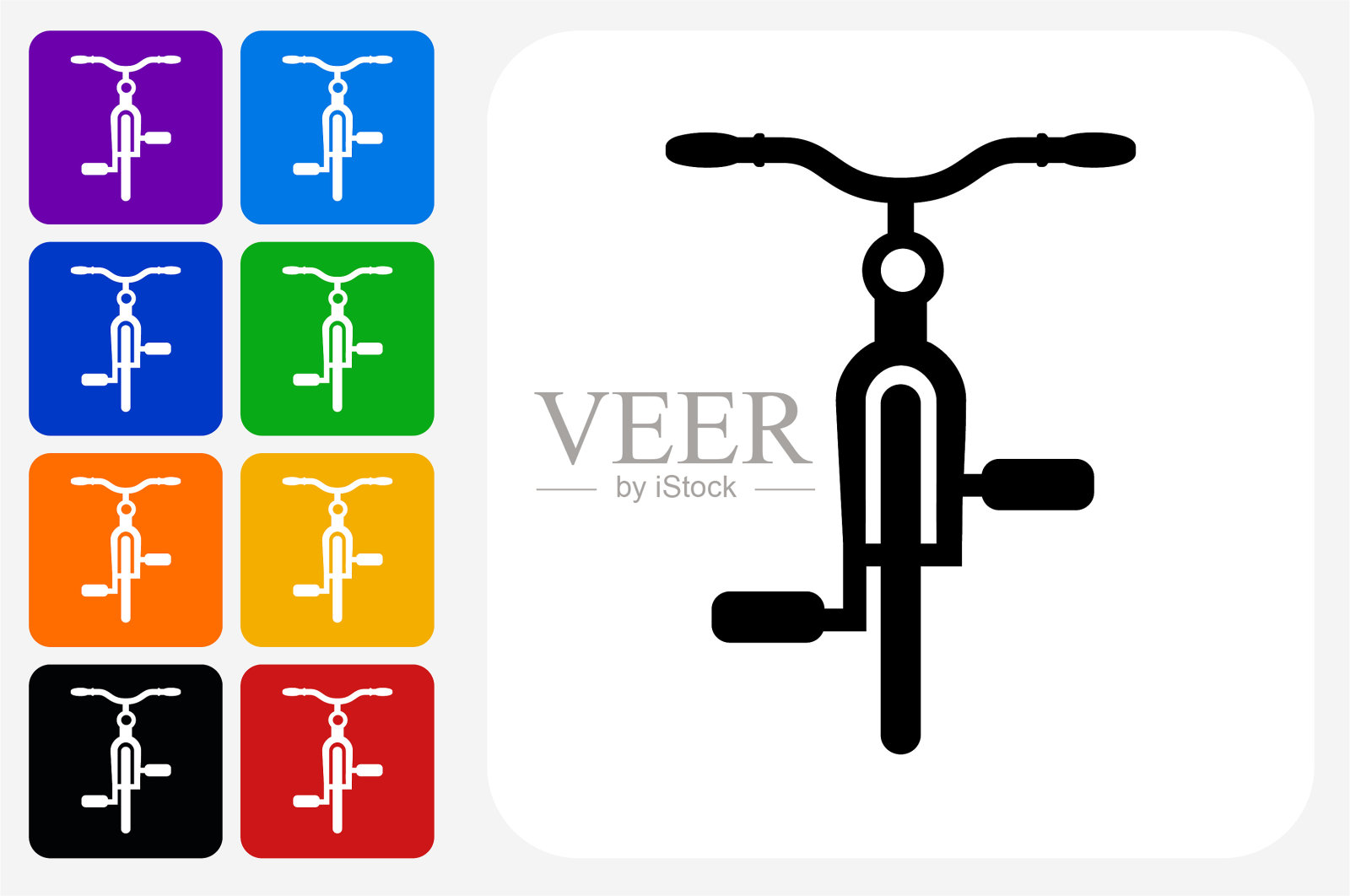 自行车图标广场按钮设置插画图片素材