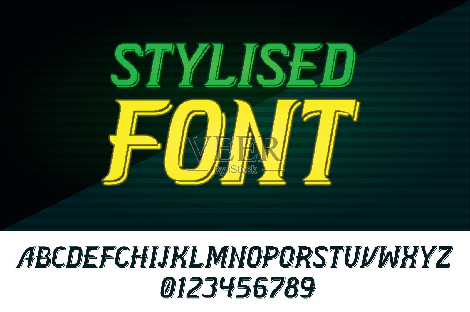 向量程式化的字体插画图片素材