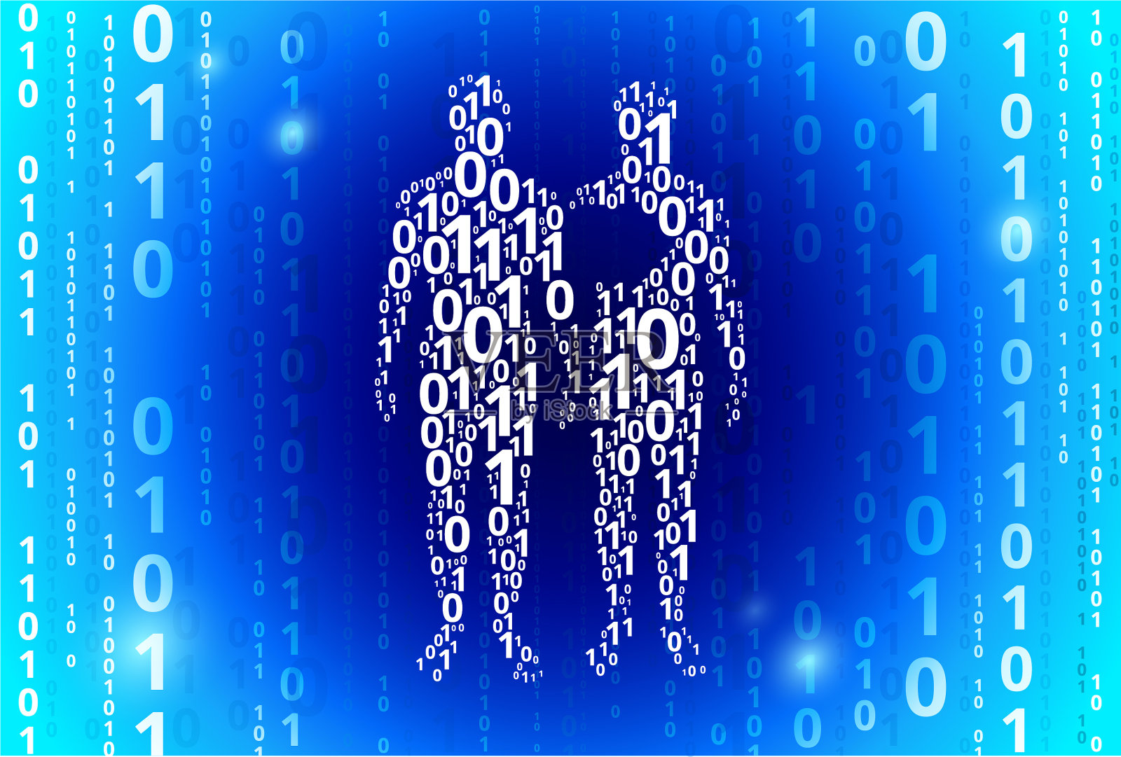 克隆二进制代码蓝色向量模式背景插画图片素材