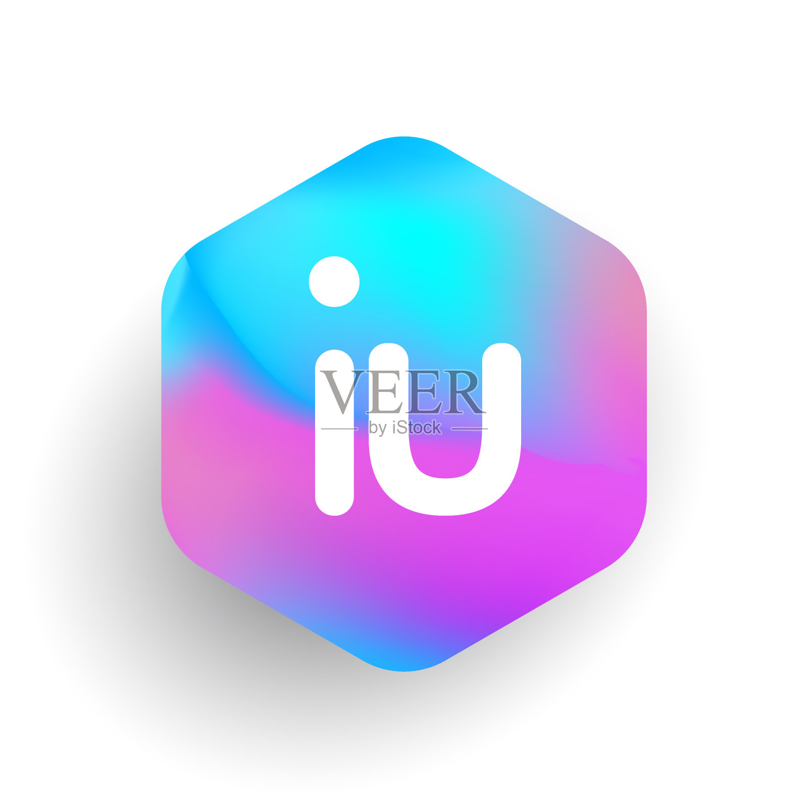 图标类型在六边形和彩色的背景插画图片素材