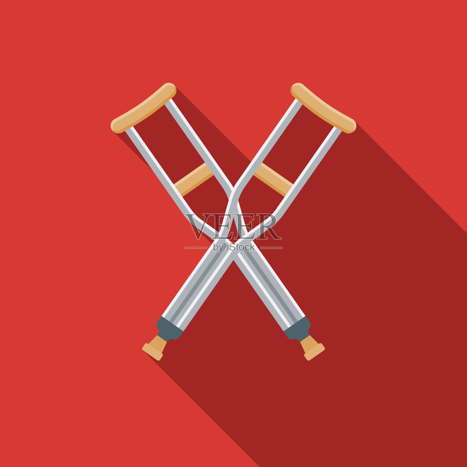 拐杖平面设计紧急服务图标插画图片素材