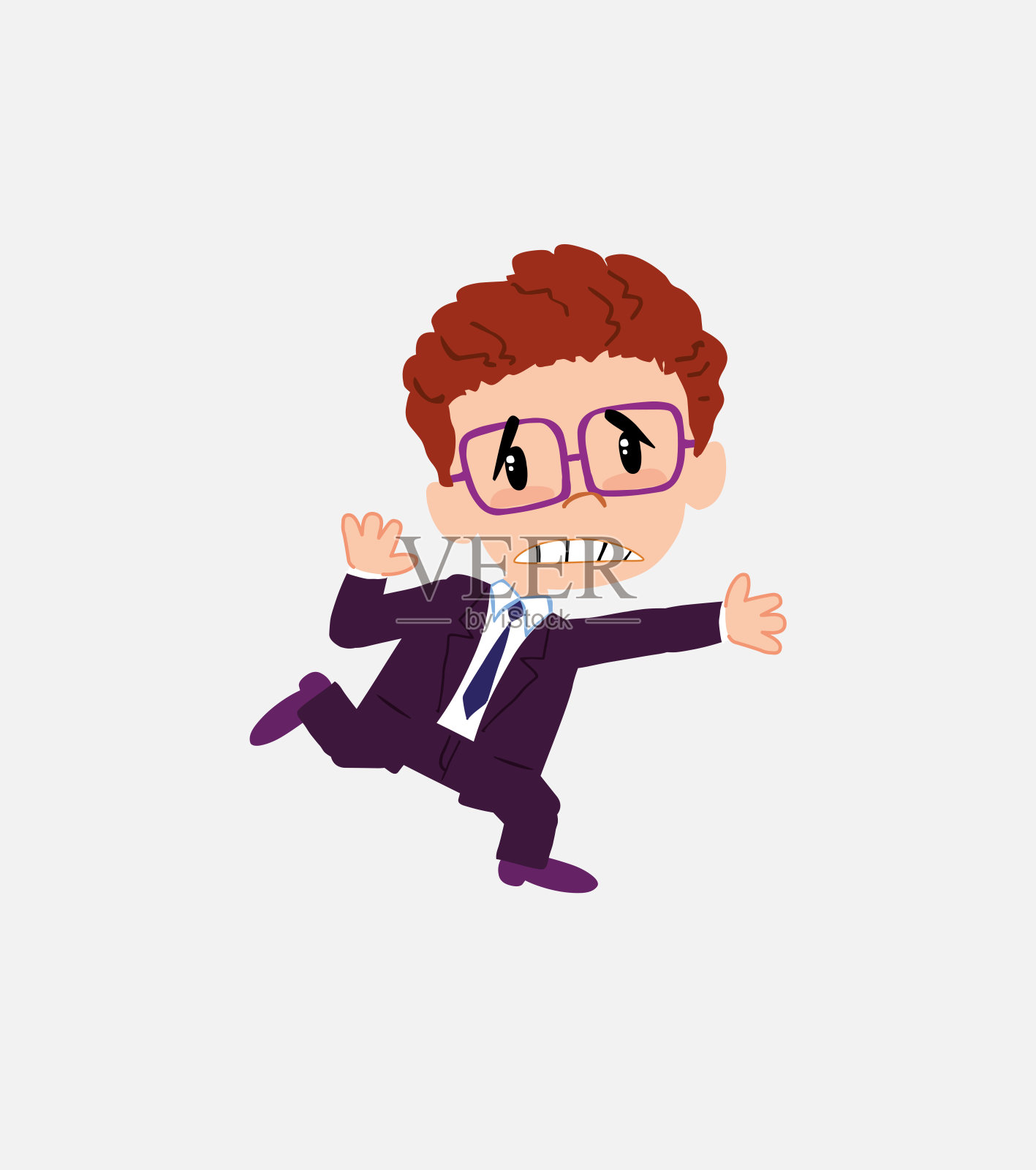 戴眼镜的商人惊慌失措。设计元素图片