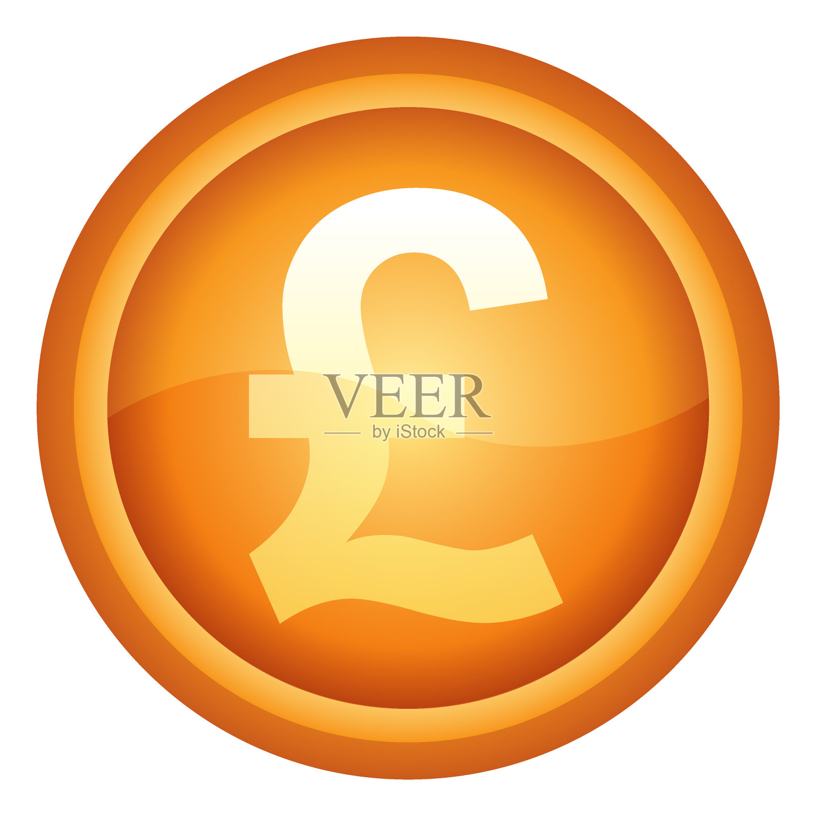 金色英镑平设计图标插画图片素材