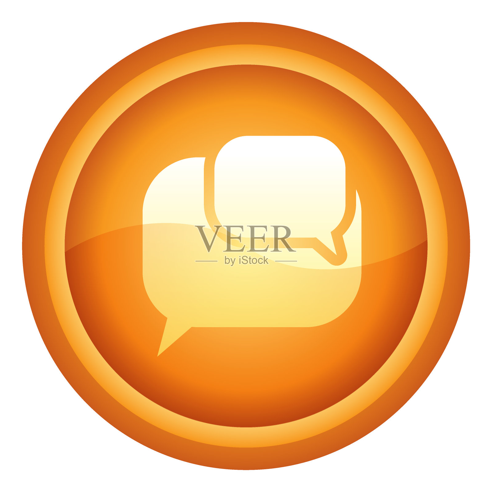 金色语音泡泡平面设计图标设计元素图片