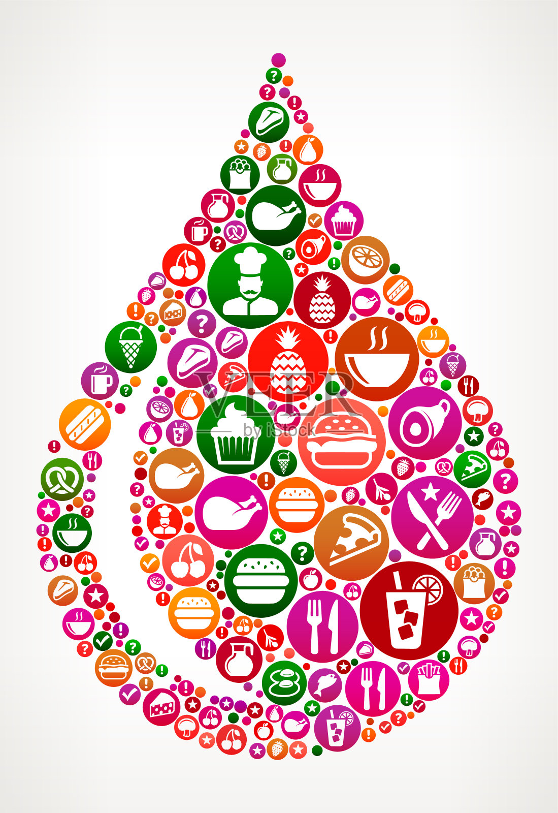 水滴食物和饮食矢量图标背景插画图片素材