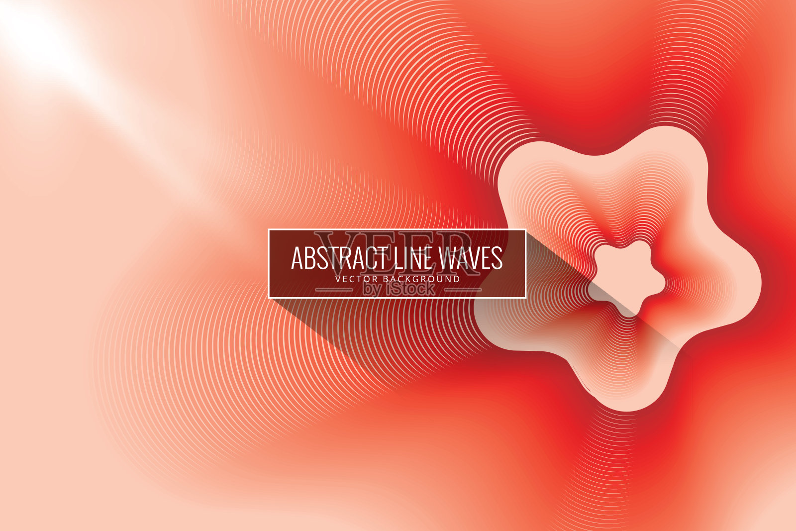 抽象背景与红色动态波，线和粒子插画图片素材