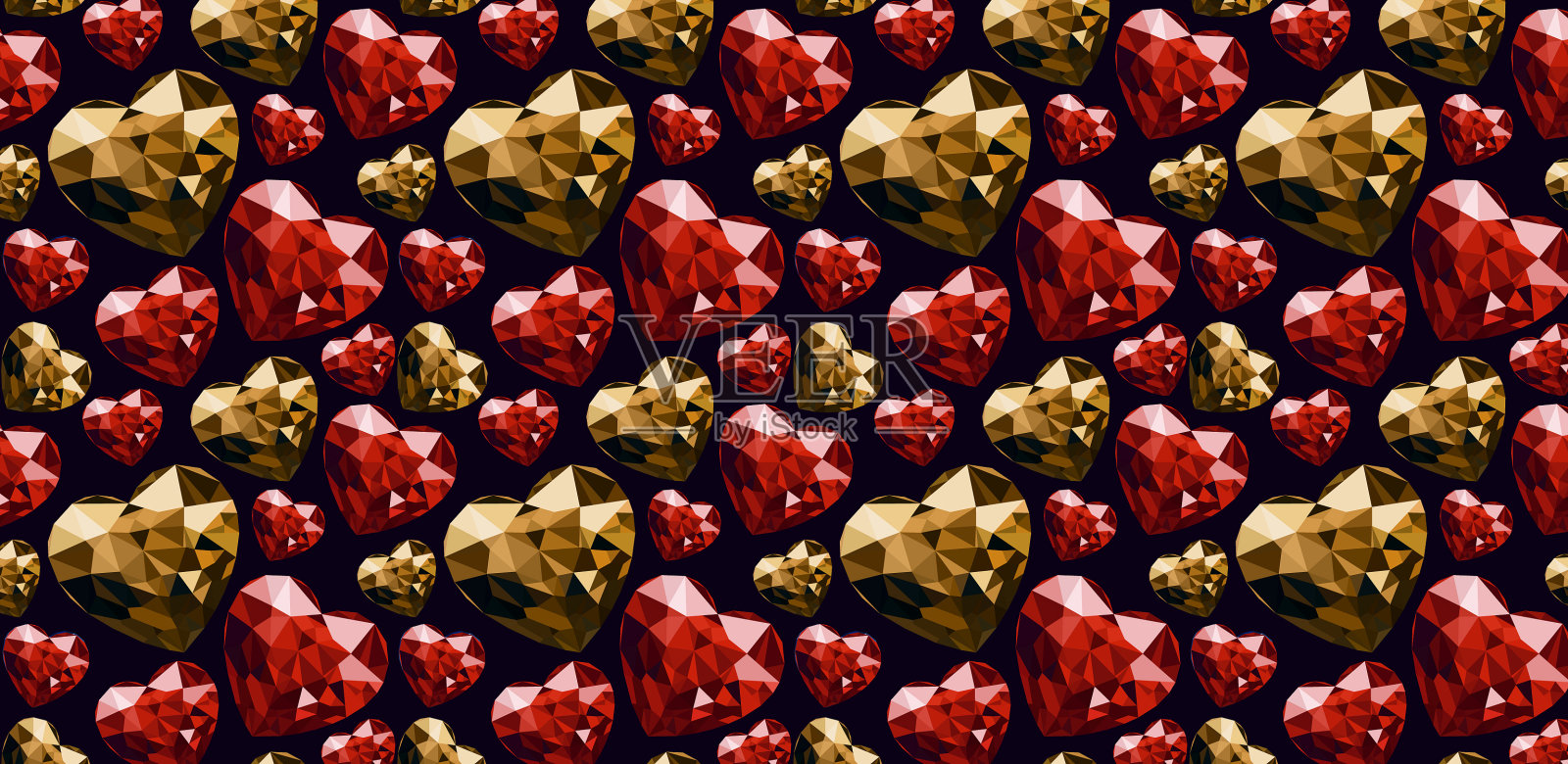 矢量插图图案宝石宝石心形颜色插画图片素材