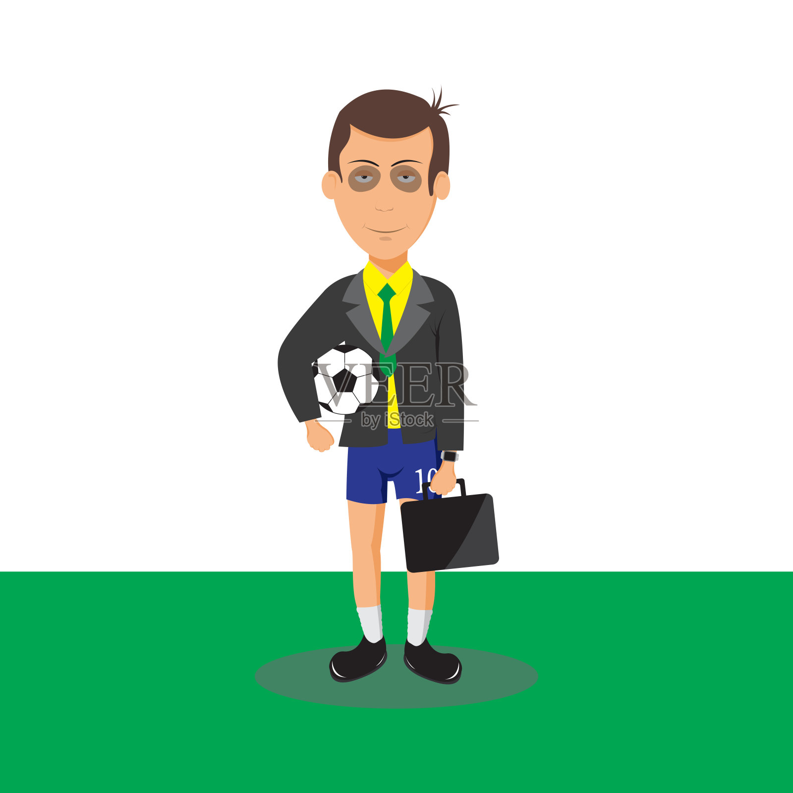 矢量插图人加油足球插画图片素材