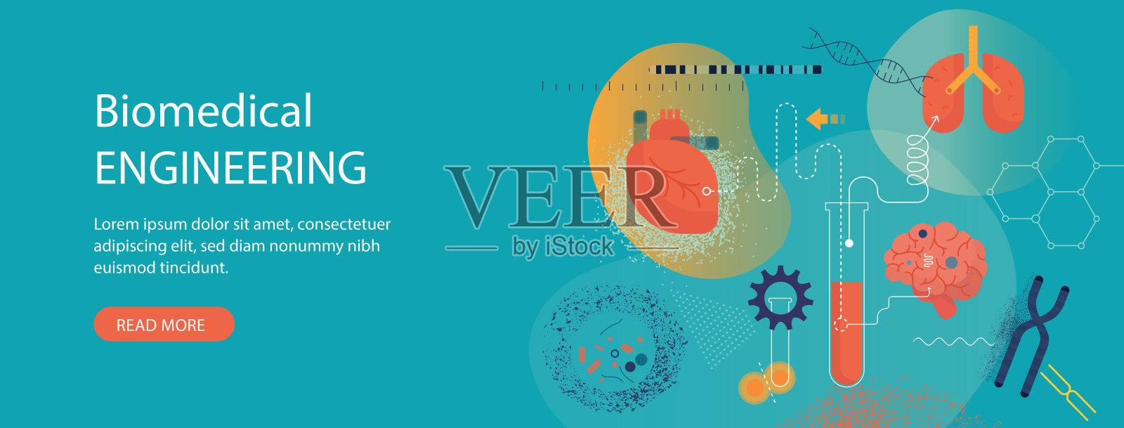 横旗医学研究插画图片素材