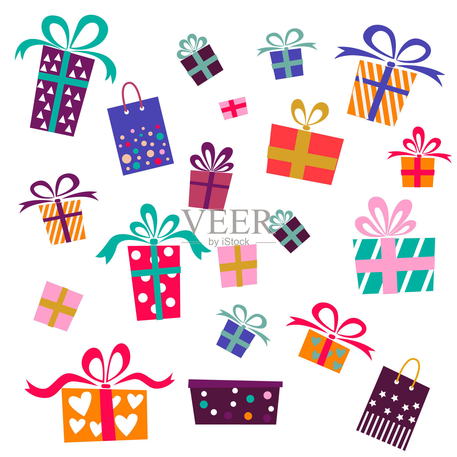 礼盒，礼物孤立在白色插画图片素材