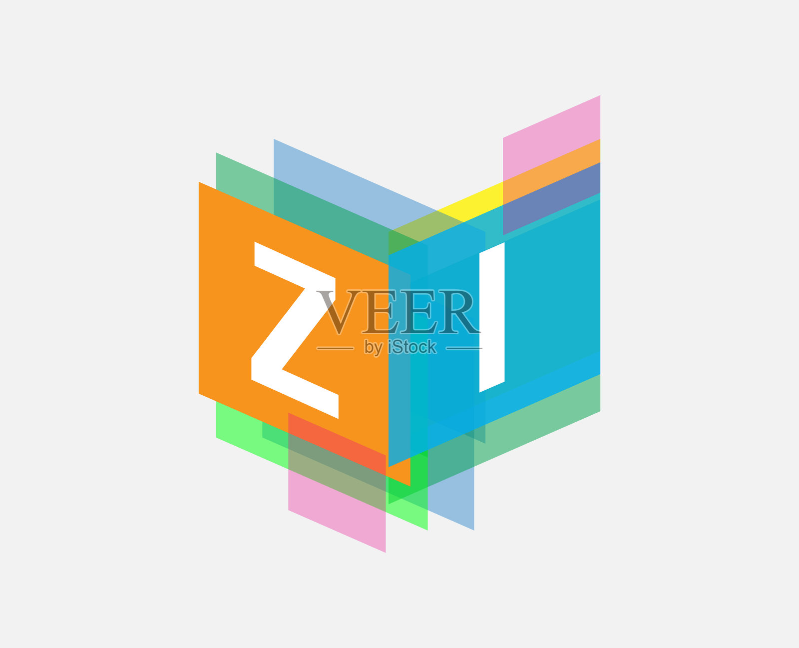 彩色几何形状的标志。设计元素图片