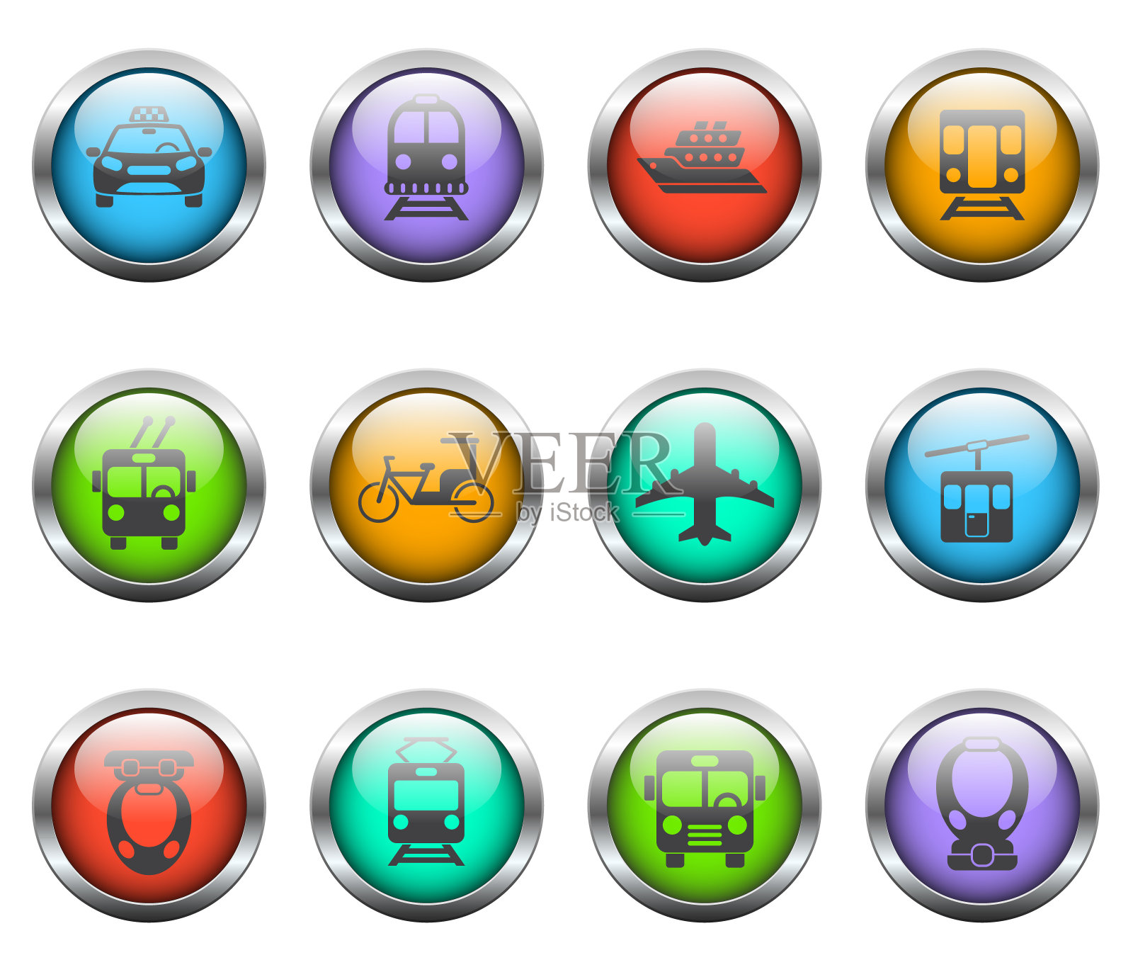 公共交通图标集图标素材