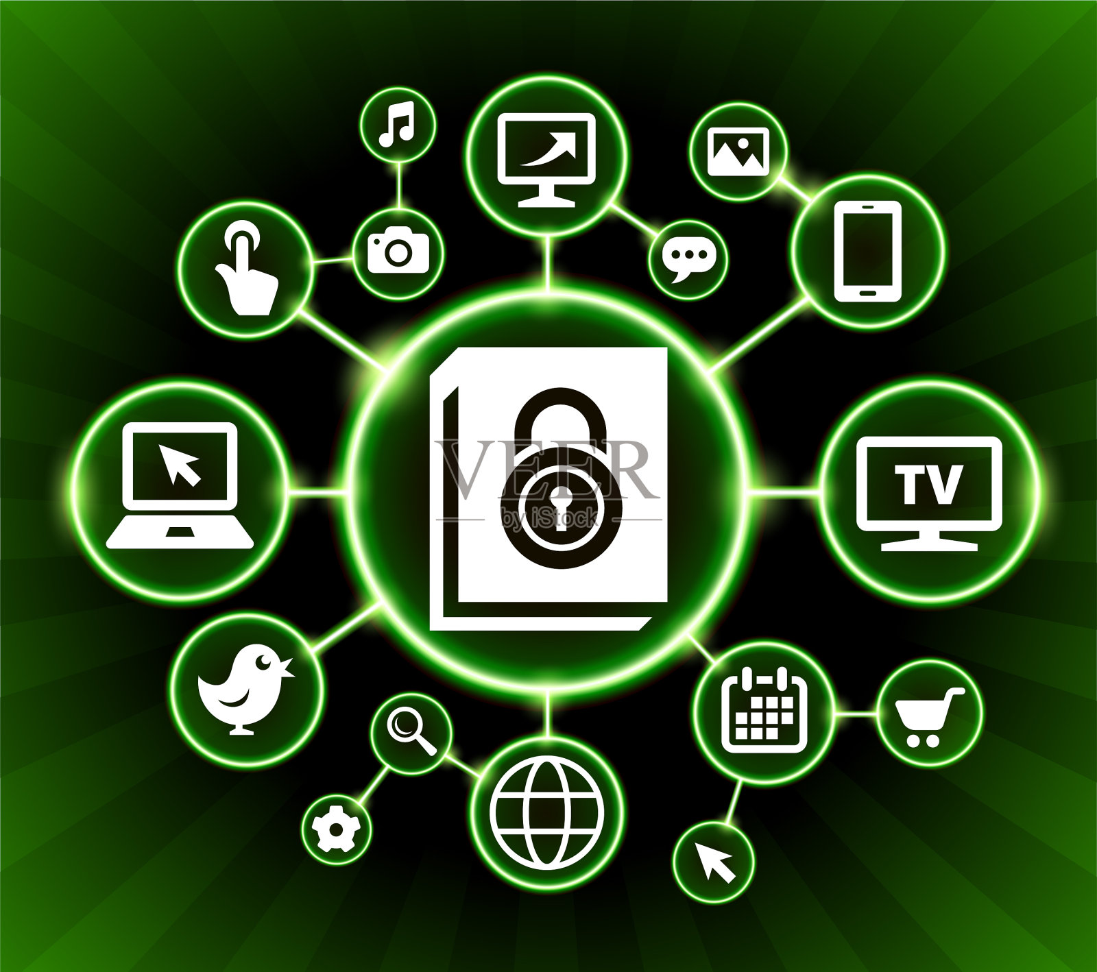 安全文件互联网通信技术暗按钮背景插画图片素材