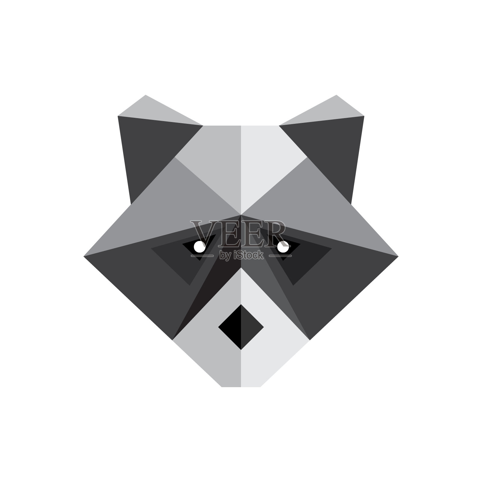 多边形浣熊图标设计元素图片