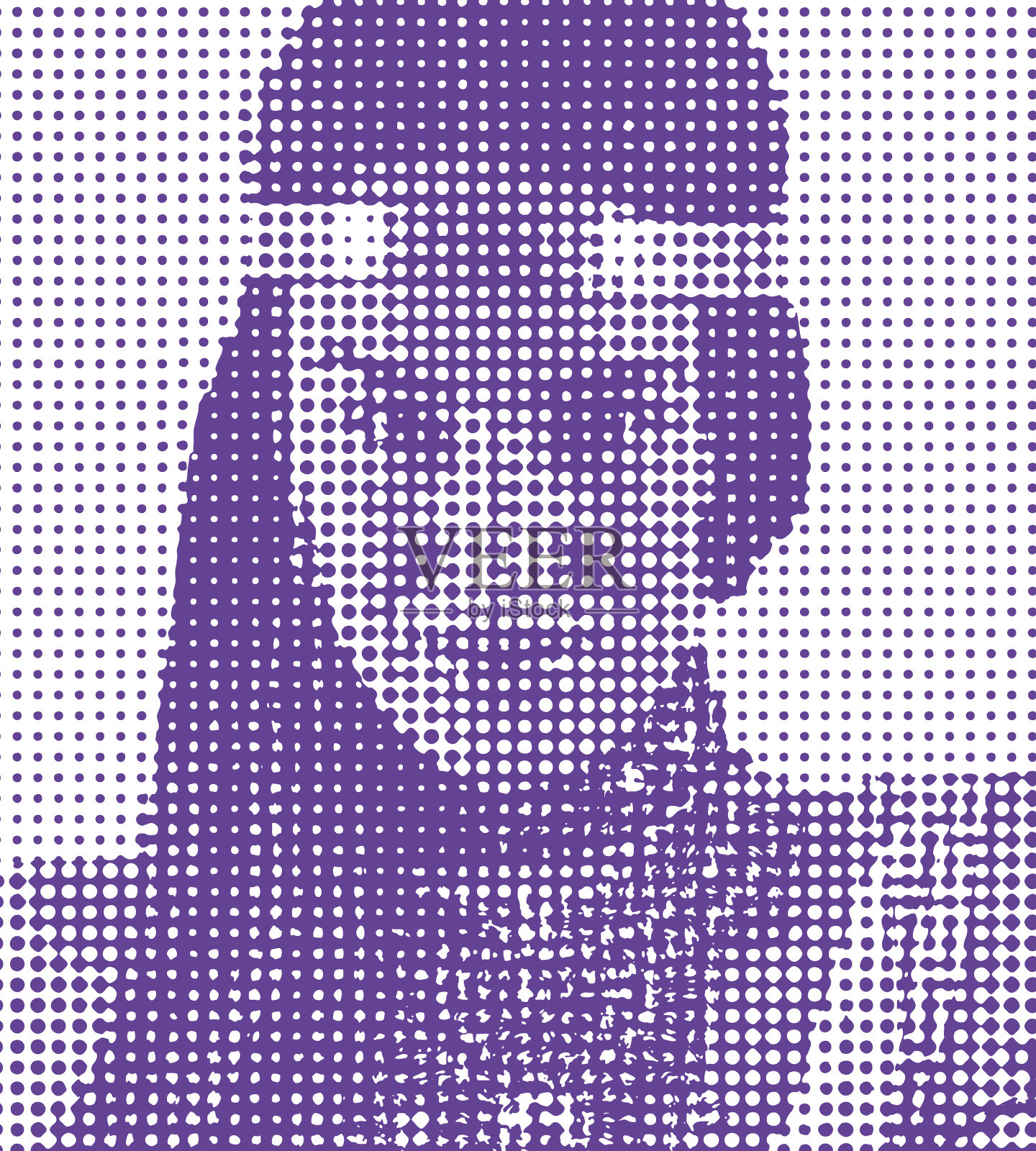 戴着围兜项链和头巾的漂亮女人插画图片素材