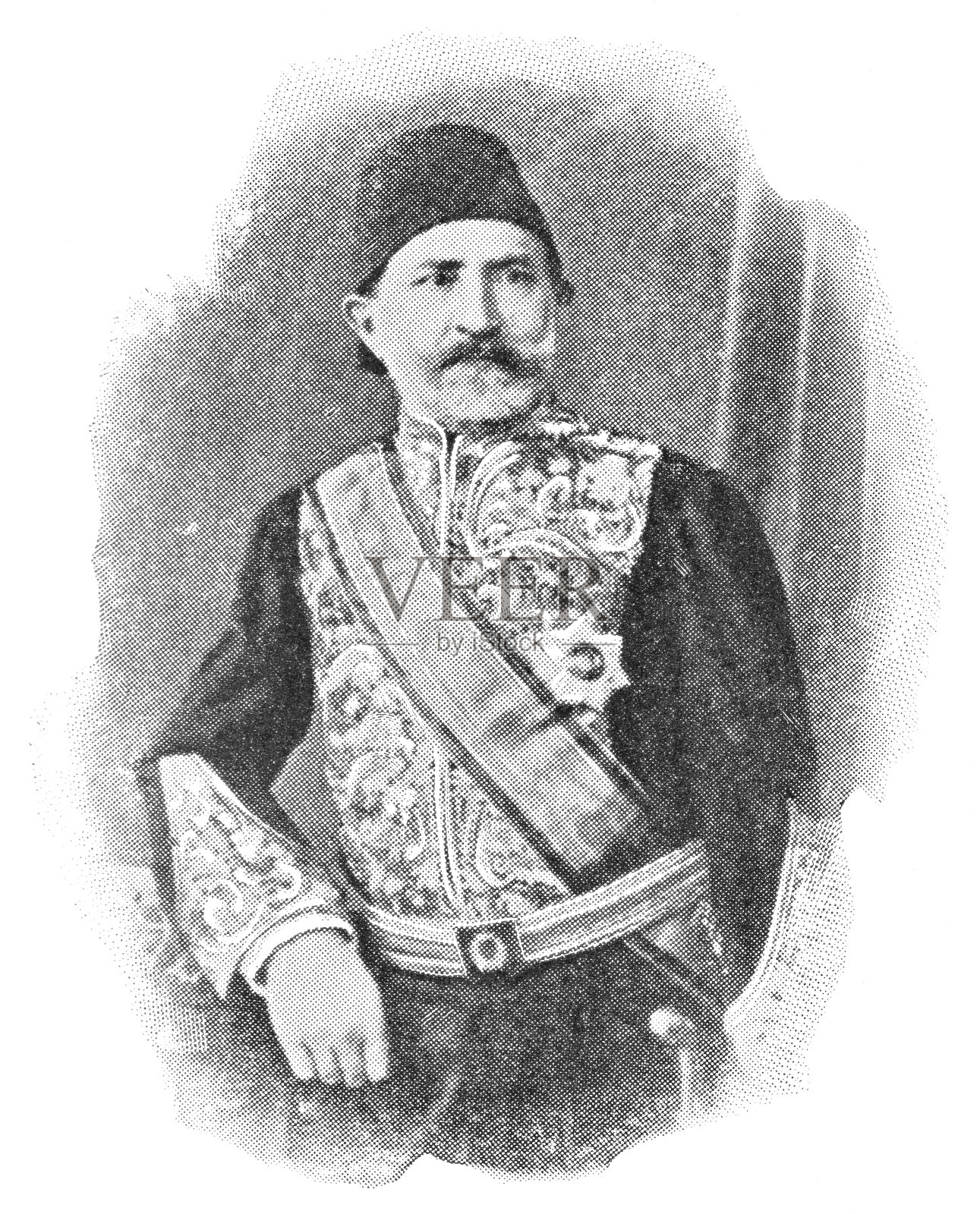 帕什科瓦萨在伊斯坦布尔，土耳其-奥斯曼帝国插画图片素材